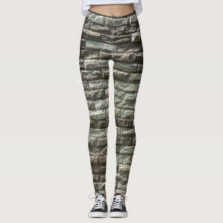 Oude bakstenen muur: noodlijdende textuur leggings