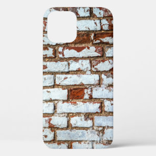 Oude  bakstenen wand met gestrooid wit gipsplaat iPhone 12 hoesje