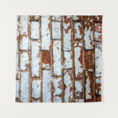 Oude  bakstenen wand met gestrooid wit gipsplaat wandkleed (Voorkant (horizontaal))