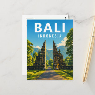 Oude Balinese ansichtkaart – Handara Gate Briefkaart