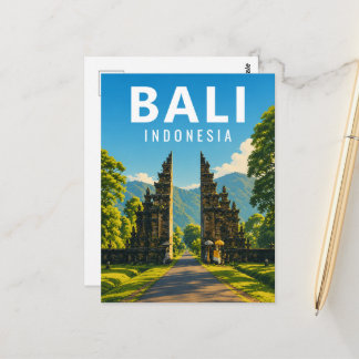 Oude Balinese ansichtkaart – Handara Gate Briefkaart