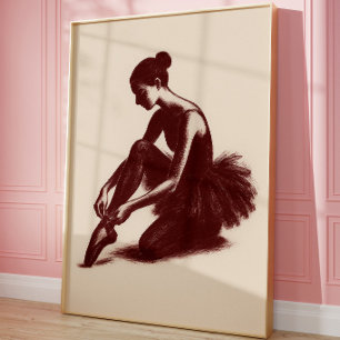 Oude balletdansposter Elegante ballerina Poster