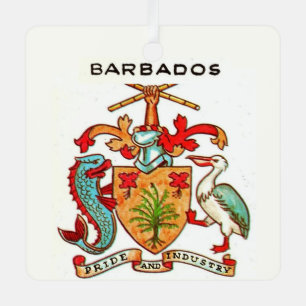 Oude Barbados-ansichtkaart Metalen Ornament