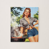 Oude Barbecue Pin-up Legpuzzel (Verticaal)