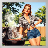 Oude barbecue pin-up poster (Voorkant)
