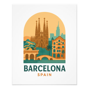 Oude Barcelona Spanje Reizen Sagrada Familia Foto Afdruk