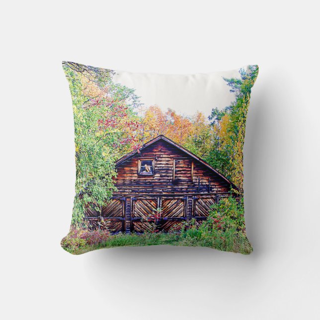 Oude Barn in de Herfst Kussen (Voorkant)
