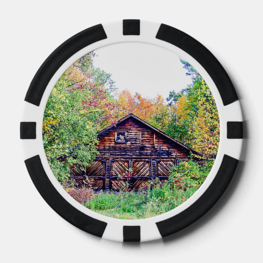 Oude Barn in de Herfst Pokerchips (Voorkant)