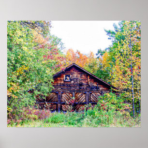 Oude Barn in de Herfst Poster