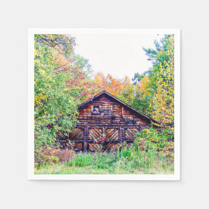 Oude Barn in de Herfst Servetten