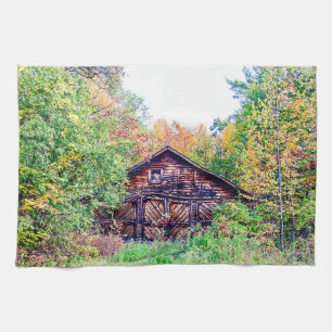 Oude Barn in de Herfst Theedoek