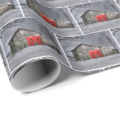 Oude Barn in de winter Cadeaupapier (Rol Hoek)