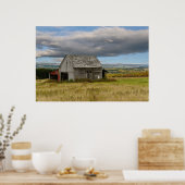 Oude Barn op een landheuvel Poster (Keuken)