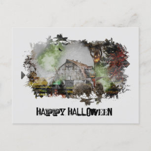 *~* OUDE BARN SPOOKY BARN GHOST HALLOWEEN Briefkaa Briefkaart