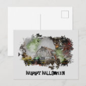 *~* OUDE BARN SPOOKY BARN GHOST HALLOWEEN Briefkaa Briefkaart (Voorkant / Achterkant)