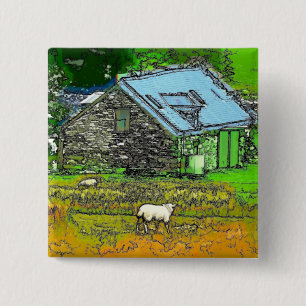 OUDE BARN VIERKANTE BUTTON 5,1 CM