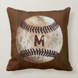 Oude Baseball Monogrammeerde Kussensloop voor Hem Kussen