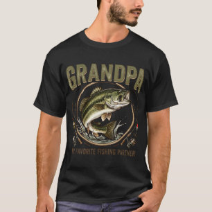 Oude Bass Visser Opa Favoriete Visserij Onderdeel T-shirt