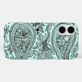 Oude batik textielbehang patroon, blauw Case-Mate iPhone case (Achterkant (horizontaal))