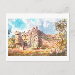Oude Beaumaris-burcht in Noord-Wales Briefkaart