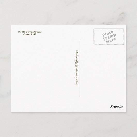 Oude begraafplaats briefkaart (Achterkant)