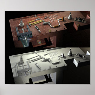Oude Bench - nieuwe tools Poster