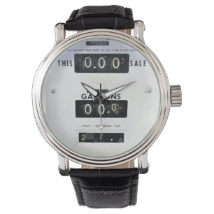 Oude benzinestation pomp wijzerplaat horloge