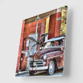 Oude benzinestation vierkante klok (Hoek)