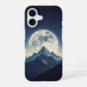 Oude bergen onder de volle maan iPhone 16 hoesje