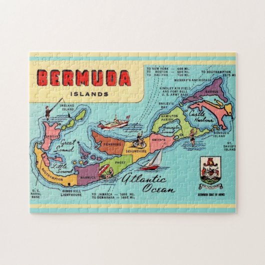 Oude Bermudakaart Legpuzzel (Horizontaal)