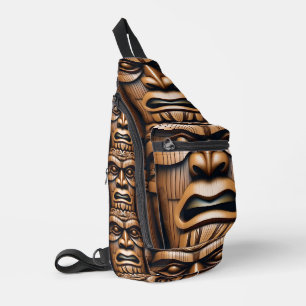 Oude Beschermers: Tiki Houten Kunst Sling Bag