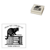 Oude bibliotheekkat rubberstempel (Gestempeld)