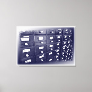 Oude bibliotheekladen canvas afdruk