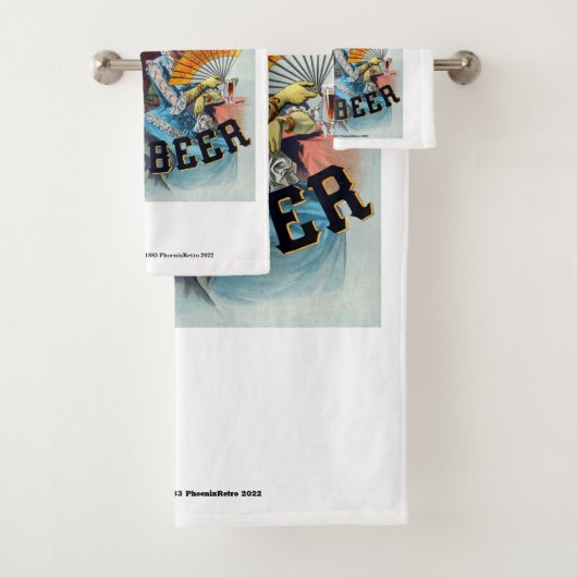 Oude bierposter bad handdoek (Insitu)