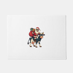 Oude Bigfoot Kerstman Cowboy Koe Kerst Misplaatst Deurmat