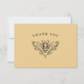 Oude Bij Geel Dank Je Bedankkaart (Voorkant)