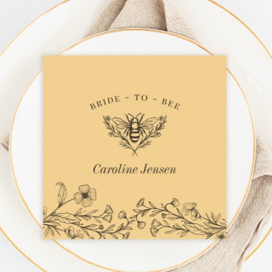 Oude Bij Wilde Bloem Gele Douche Servet