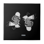 Oude bijen inkt schilderij tegeltje (Voorkant)