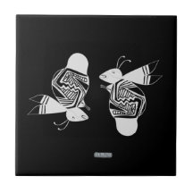 Oude bijen inkt schilderij