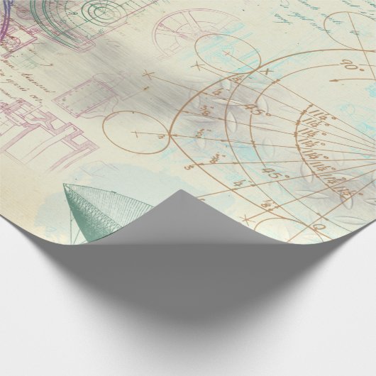 Oude bike, ballon en script op geel cadeaupapier (Hoek)