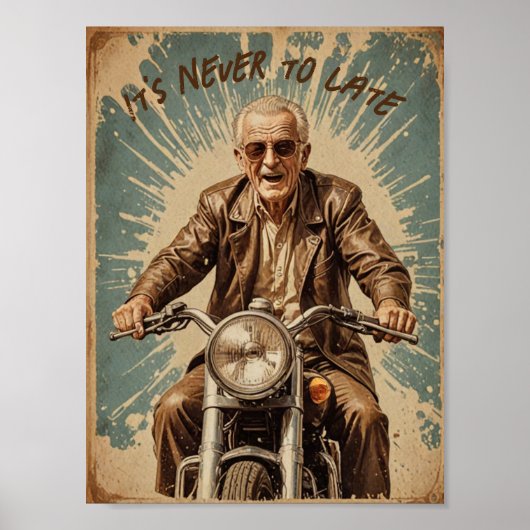  oude biker poster (Voorkant)