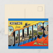 Oude Billings MT Groet Briefkaart (Voorkant / Achterkant)