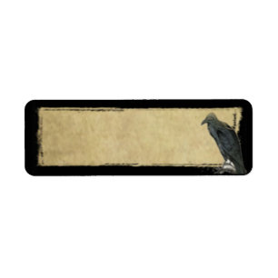 Oude Black Raven - Prim retour adres labels... Etiket
