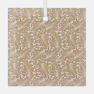 Oude bladpatronen draaien op witte achtergrond glas ornament