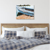 Oude blauwe boot canvas afdruk (Insitu (Slaapkamer))
