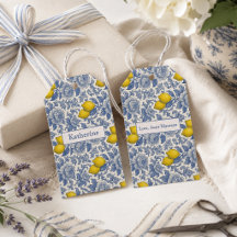 Oude Blauwe Citroen Botanische Patroon Naam