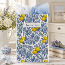 Oude Blauwe Citroen Botanische Patroon Naam