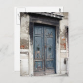 oude blauwe deur briefkaart (Voorkant / Achterkant)