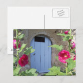 Oude blauwe deur met honingzucht briefkaart (Voorkant / Achterkant)