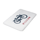 Oude blauwe fiets custom badmat (Gekanteld)